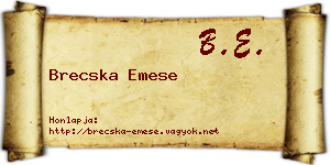 Brecska Emese névjegykártya